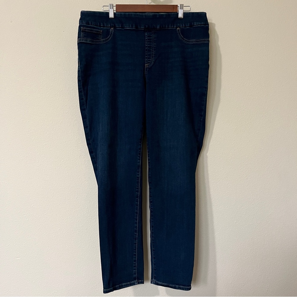 Chico’s Women’s Jeans Blue Size 14 R Pull On Jeggings Skinny Dark Wash